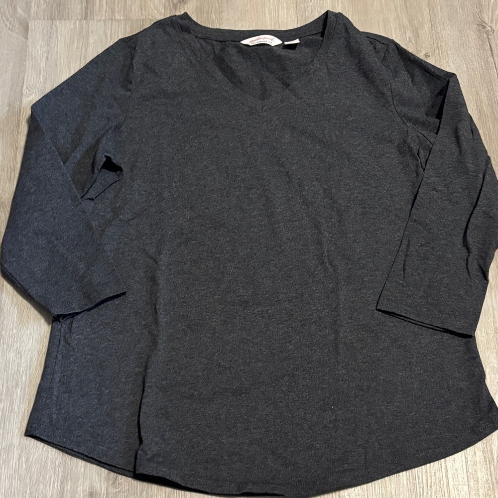 Weatherproof Dark Gray Long Sleeve Top